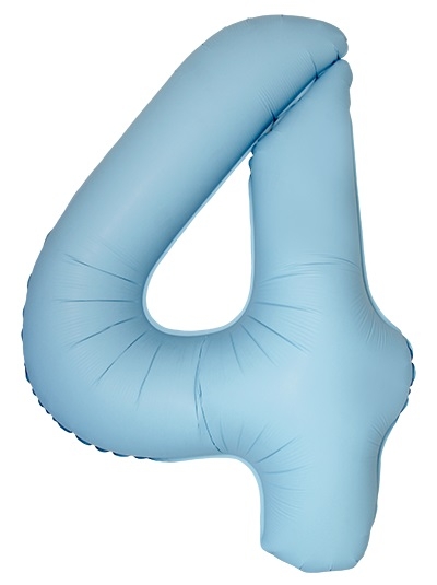 Шар Цифра "4" Slim Светло-голубой, Матовый / Matte Baby Blue (в упаковке)  