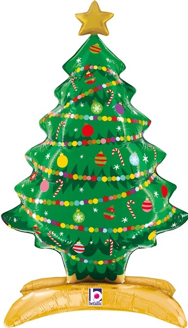 Шар 3D Фигура на подставке, Новогодняя елочка, Ярко-зеленый (в  упаковке)