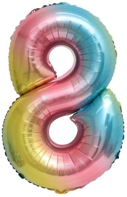 Шар-мини Цифра "8" Нежная радуга, Градиент (в упаковке)